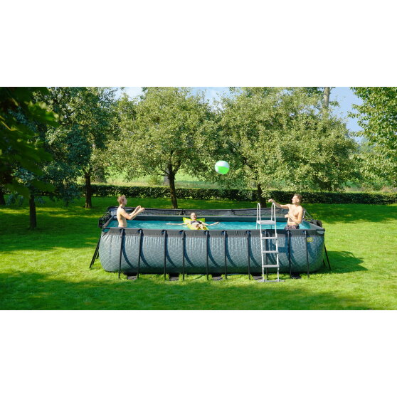 EXIT Wood pool 540x250x122cm with filter pump - brown