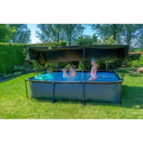 EXIT Lime pool 300x200x65cm with filter pump and canopy - green