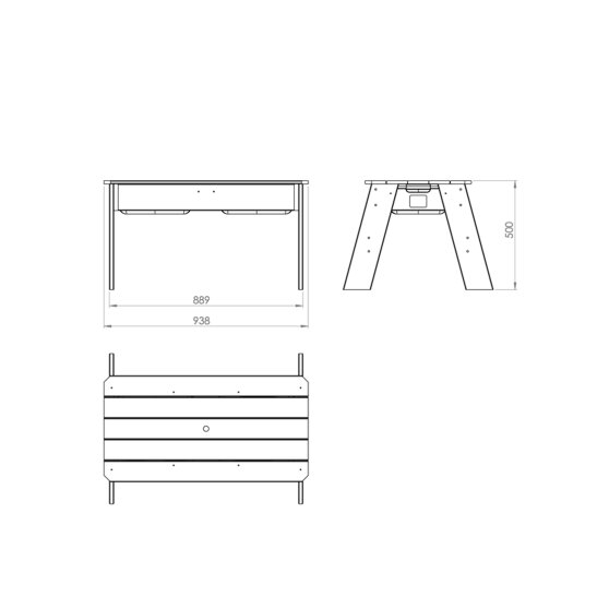 EXIT Aksent sand & water table with parasol and gardening tools