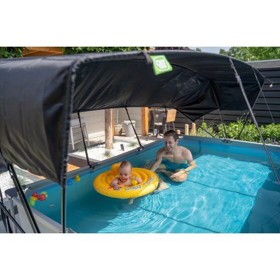 EXIT Soft Grey pool 300x200x65cm with filter pump and canopy - grey