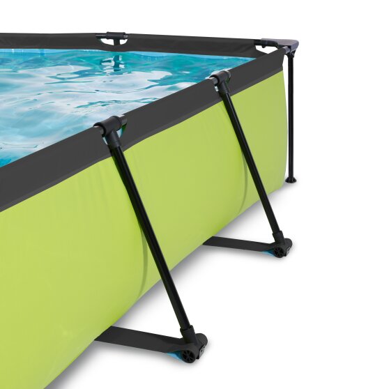 EXIT Lime pool 220x150x65cm with filter pump and dome - green