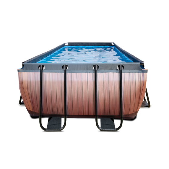 EXIT Wood pool 540x250x122cm with filter pump - brown