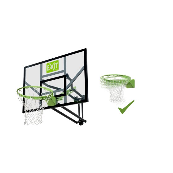 EXIT Galaxy wall-mounted basketball backboard with dunk hoop - green/black