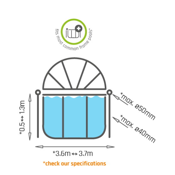 EXIT Dome for Frame Pool - ECO - 12ft - ø360-370cm