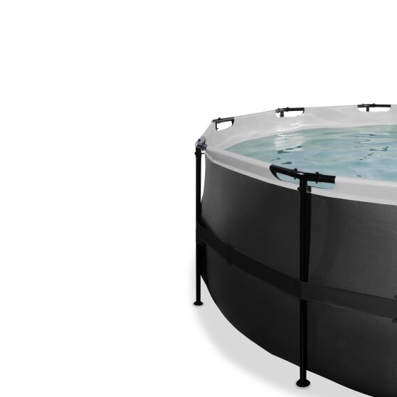 EXIT Black Leather pool ø488x122cm with sand filter pump - black