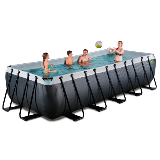 EXIT Black Leather pool 540x250x122cm with filter pump - black