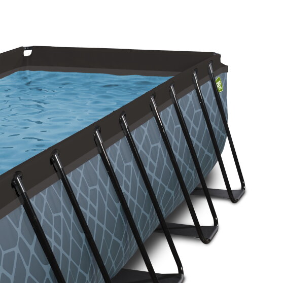 EXIT Stone pool 400x200x122cm with filter pump - grey