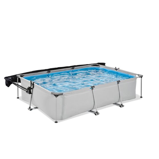 EXIT Soft Grey pool 300x200x65cm with filter pump and canopy - grey