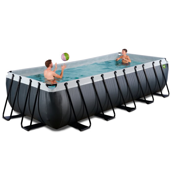 EXIT Black Leather pool 540x250x122cm with filter pump - black