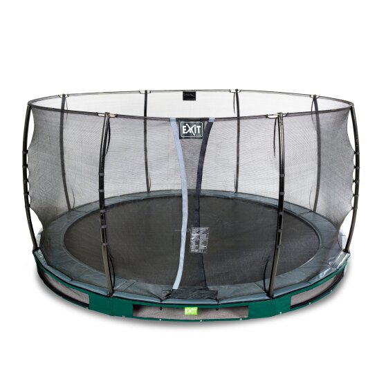 EXIT Elegant ground trampoline ø427cm with Economy safety net - green