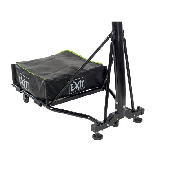 EXIT Galaxy portable basketball backboard on wheels with dunk hoop - green/black