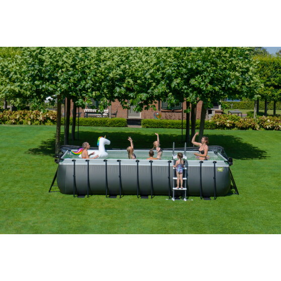 EXIT Black Leather pool 540x250x122cm with filter pump - black
