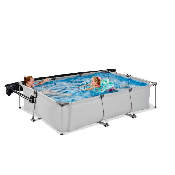 EXIT Soft Grey pool 300x200x65cm with filter pump and canopy - grey