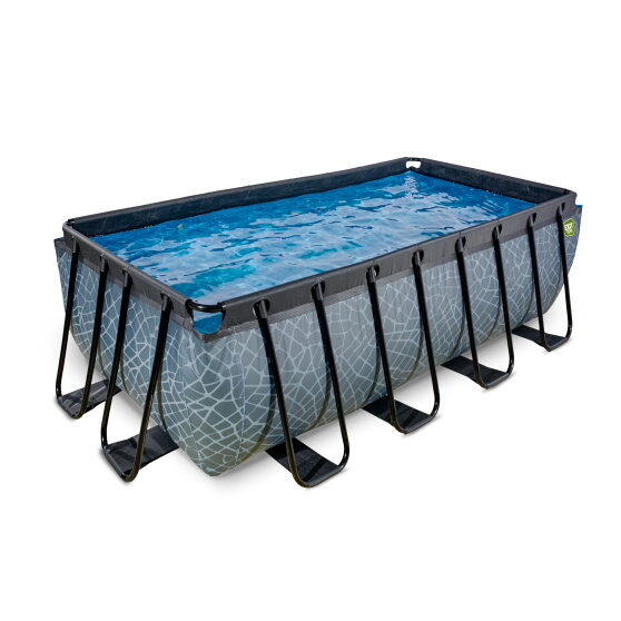 EXIT Stone pool 400x200x122cm with filter pump - grey