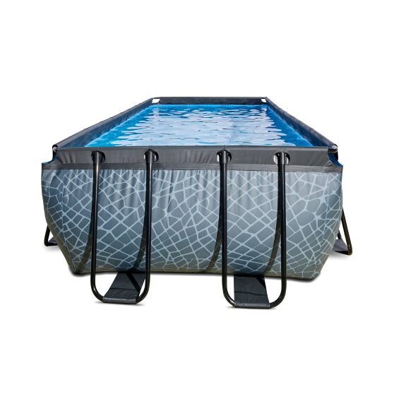 EXIT Stone pool 400x200x122cm with filter pump - grey