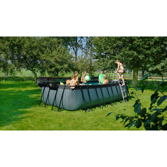 EXIT Wood pool 540x250x122cm with filter pump - brown