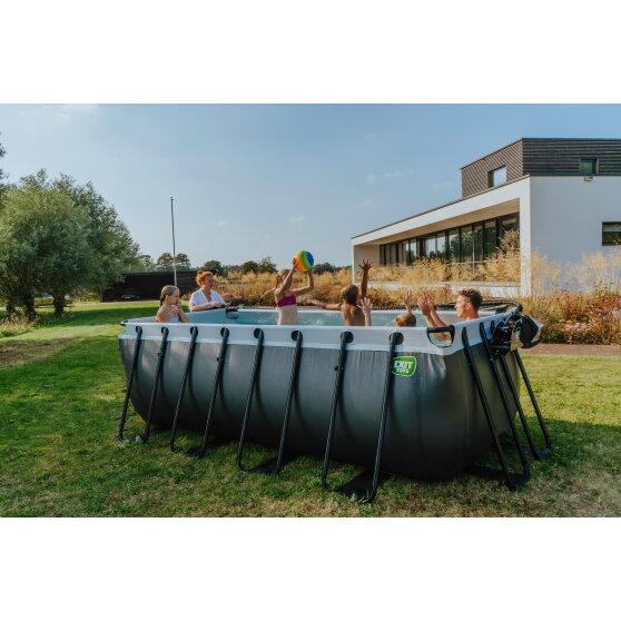 EXIT Stone pool 400x200x122cm with filter pump - grey