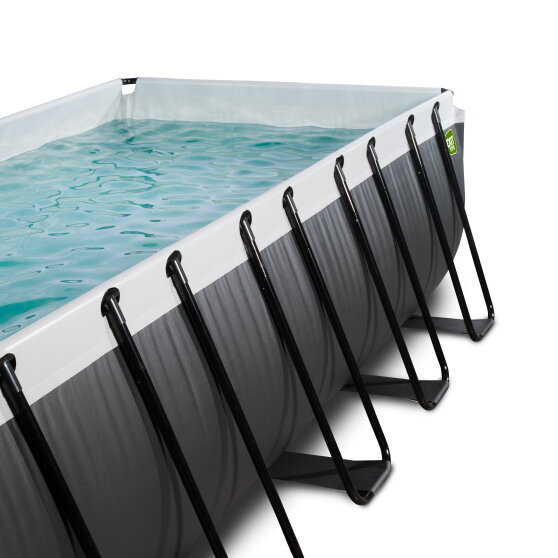EXIT Black Leather pool 540x250x122cm with filter pump - black