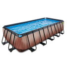 EXIT Wood pool 540x250x122cm with filter pump - brown