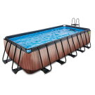 EXIT Wood pool 540x250x122cm with filter pump - brown