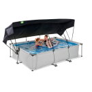 EXIT Soft Grey pool 300x200x65cm with filter pump and canopy - grey