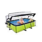 EXIT Lime pool 220x150x65cm with filter pump and dome - green