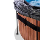 EXIT Wood pool ø488x122cm with sand filter pump and dome - brown