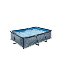 EXIT Stone pool 220x150x65cm with filter pump - grey