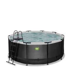 EXIT Black Leather pool ø360x122cm with sand filter pump - black