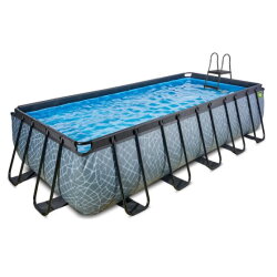 EXIT Stone pool 540x250x122cm with filter pump - grey