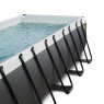 EXIT Black Leather pool 540x250x100cm with sand filter pump and dome and heat pump - black