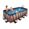 EXIT Wood pool 400x200x122cm with sand filter pump - brown