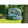 EXIT Wood pool ø488x122cm with sand filter pump and dome - brown