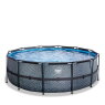 EXIT Stone pool ø427x122cm with filter pump - grey