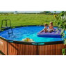 EXIT Wood pool ø427x122cm with filter pump - brown