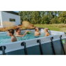 EXIT Wood pool 400x200x122cm with filter pump - brown